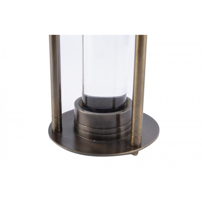Hourglass Liquied, 3 minutes, brass, 11.5x11.5x30.5cm