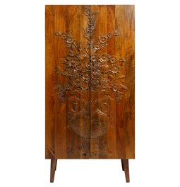 Шкаф Wakefield Tall, манговое дерево/MDF, коричневый, H140x70x38cm