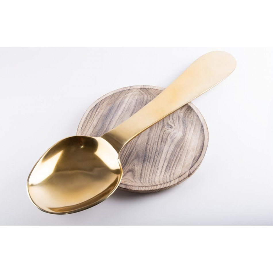 Decorative aluminium spoon, golden, 60x15x5cm