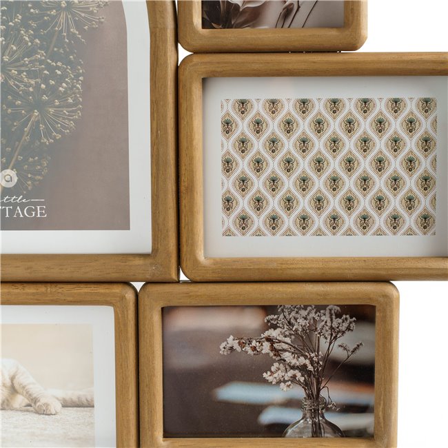 Wall photo frame Felisa for 7 photos, wood/MDF, H46.6x57.2x1.8cm