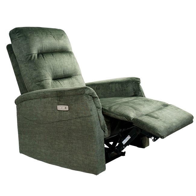 Electric recliner Oktavio, green, H90-105x78x93-156cm, seat height 59cm