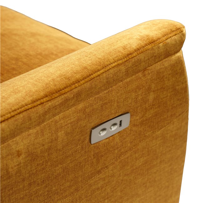 Electric recliner Oktavio, amber color, H90-105x78x93-156cm, seat height 59cm