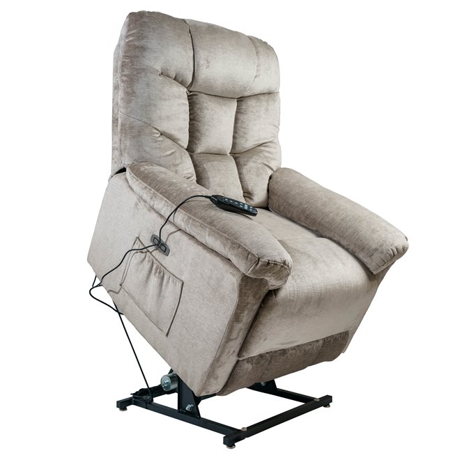 Electric recliner Olando, taupe color, H108-144x93x88-181cm, seat height 76cm