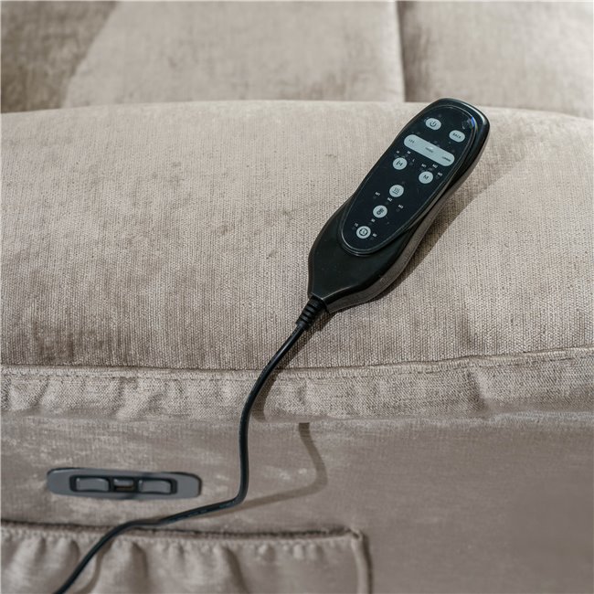 Electric recliner Olando, taupe color, H108-144x93x88-181cm, seat height 76cm