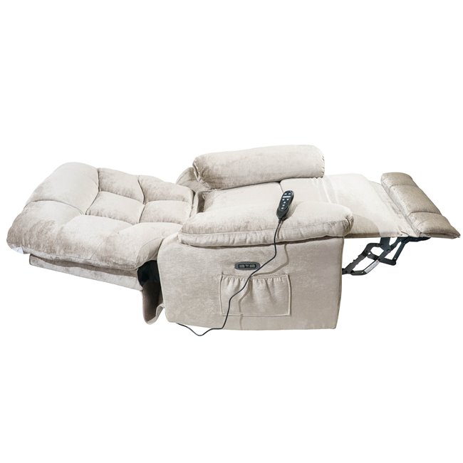 Electric recliner Olando, taupe color, H108-144x93x88-181cm, seat height 76cm