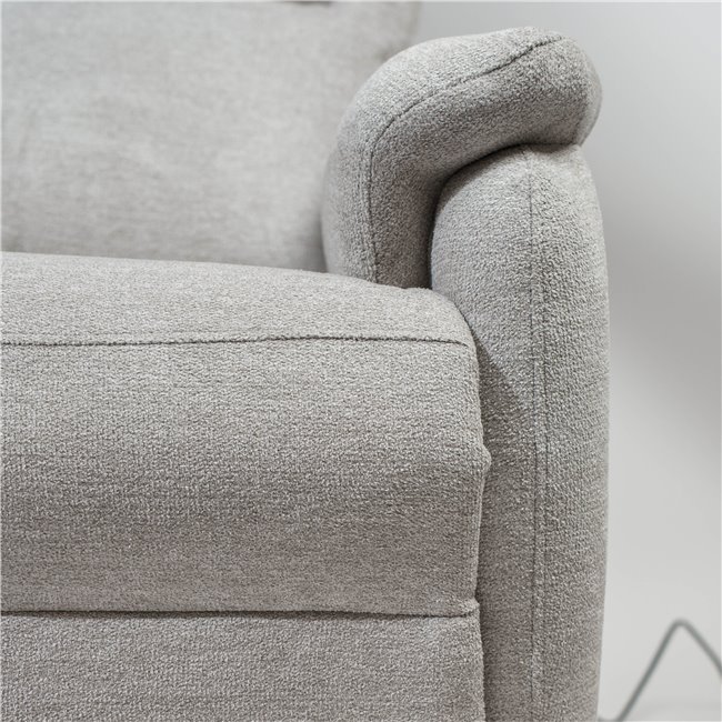Electric recliner Olleo, light gray, H85-102x85x95-155cm, seat height 52cm