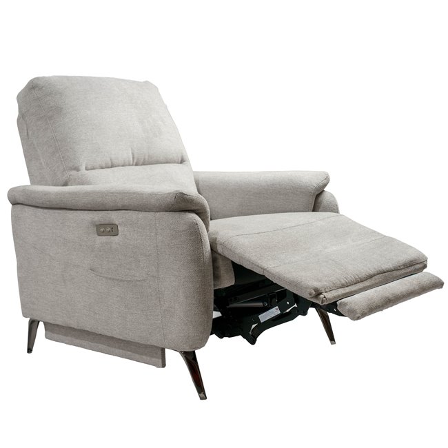 Electric recliner Olleo, light gray, H85-102x85x95-155cm, seat height 52cm