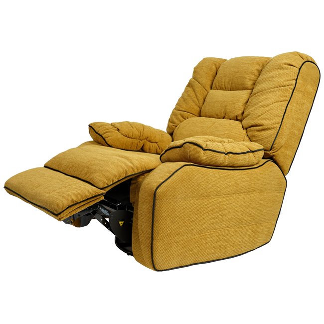 Electric recliner/rocking chair Hohenberg, apricot color, swivel 210, H84-106x96x105-170cm