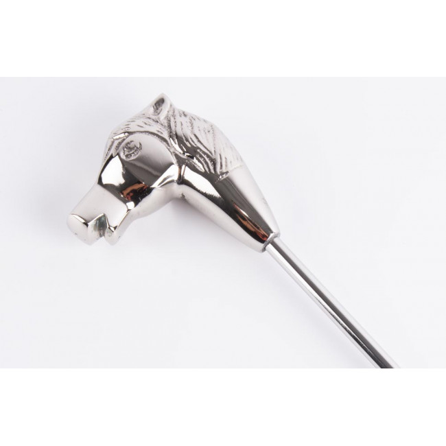 Shoe horn with Horse head handle, aluminium, 63cm