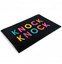 Door matt Knock, rubber/coir, black, 60x40cm