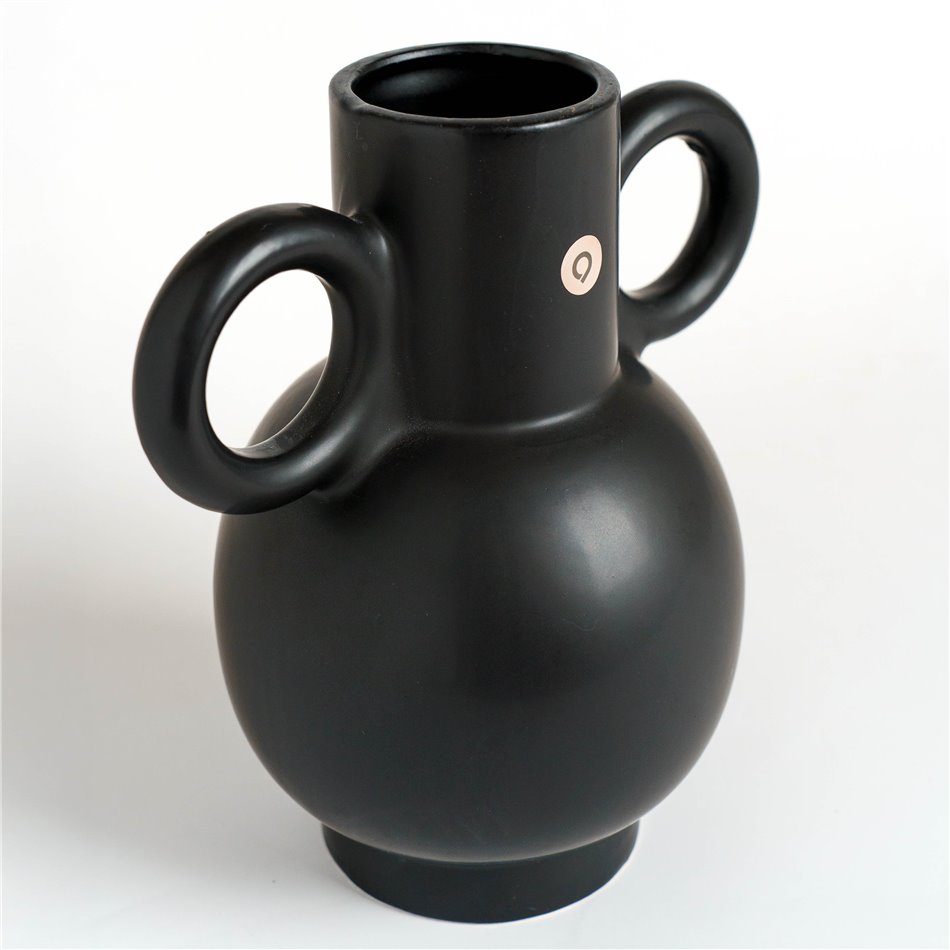 Vase Olm, black, H22.5x21x14.5cm