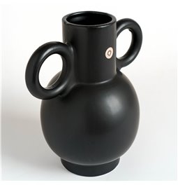 Vase Olm, black, H22.5x21x14.5cm