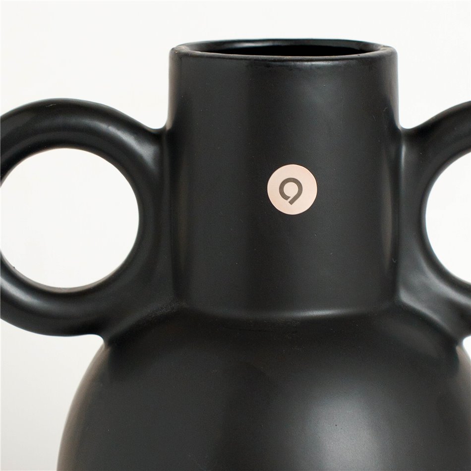 Vase Olm, black, H22.5x21x14.5cm
