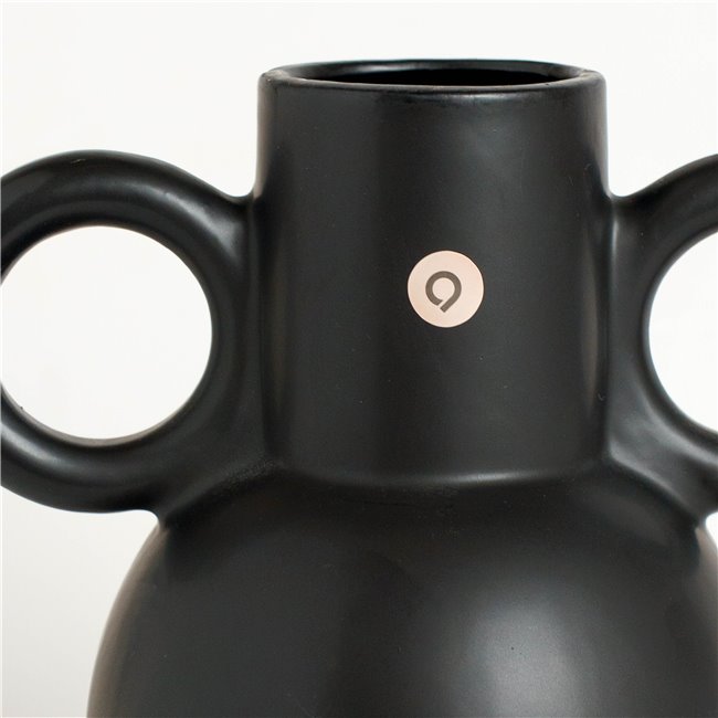 Vase Olm, black, H22.5x21x14.5cm