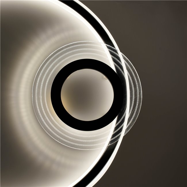 Ceiling lamp Moi, black, H6x45x42cm, LED 40W, 3000K, 2200lm