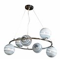 Ceiling lamp Rokko 6, blue/chrome color, H14cm, D75 cm, E14, 6x40W(MAX)