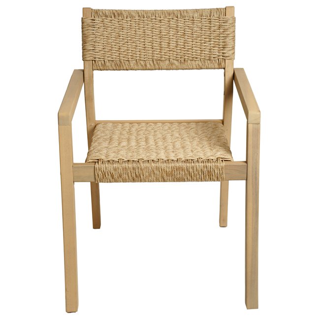 Armchair TEMEIRA, acacia, H82x61x57cm, seat height 46.5cm