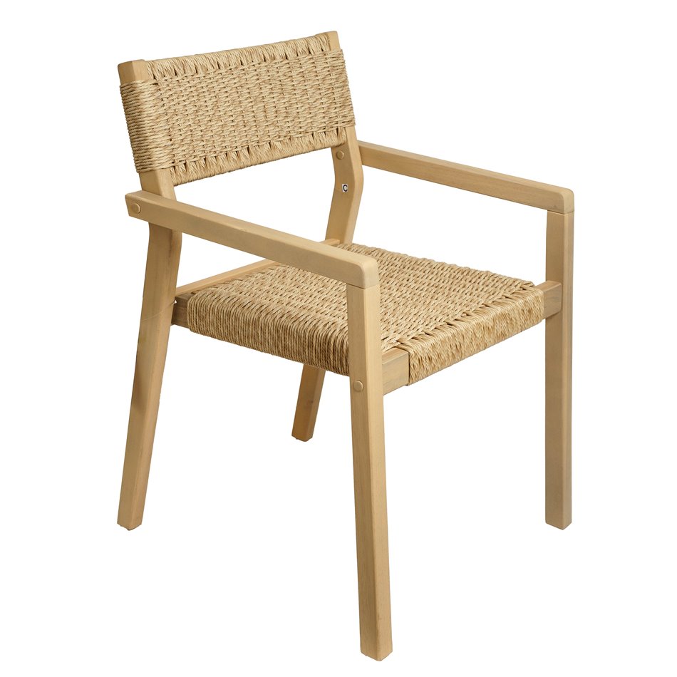 Armchair TEMEIRA, acacia, H82x61x57cm, seat height 46.5cm