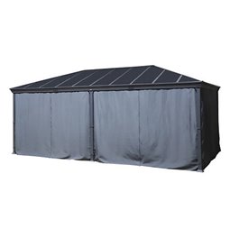 Gazebo LABELIZE XL 6x3.6m, graphite/grey color, aluminium/polycarbonate, H270x600x360cm