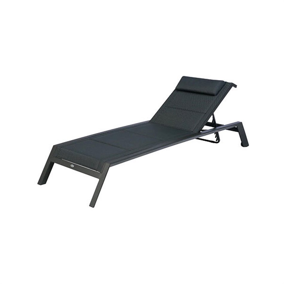 Lounger ALLURE, grey, aluminium/textilene, H75x232x96cm