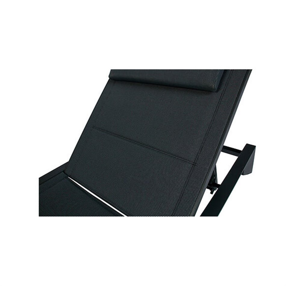 Lounger ALLURE, grey, aluminium/textilene, H75x232x96cm