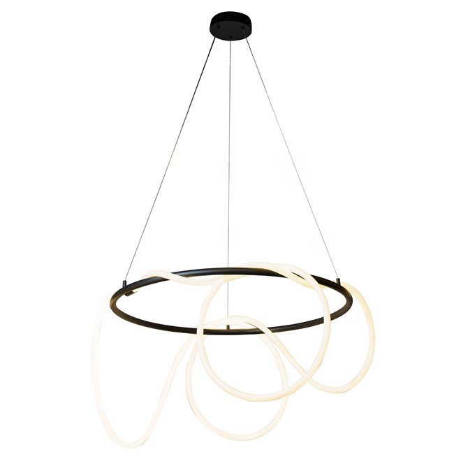 Pendant lamp Modena 26,black, H60-145cm, D80, LED 42W, 3000K, 2310lm