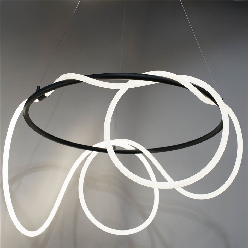 Pendant lamp Modena 26,black, H60-145cm, D80, LED 42W, 3000K, 2310lm