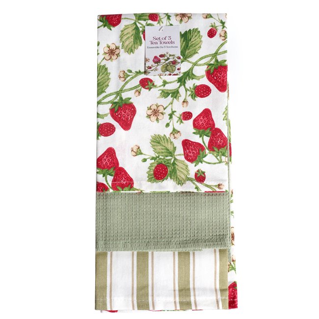 Кухонные полотенца Strawberry, в комплекте 3 шт., 45x65см