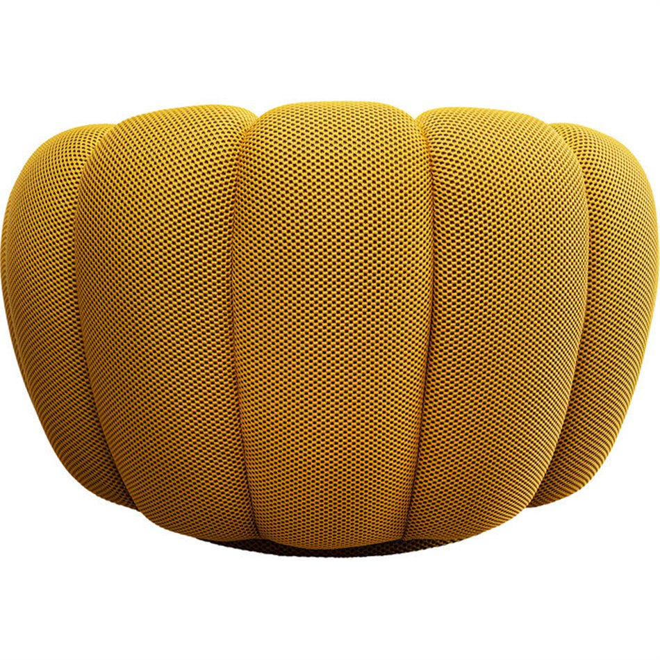Swivel armchair Peppo Bloom, yellow color, H66xD94cm, seat height 40cm