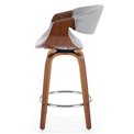Bar stool Heija, H123, grey, H91x55x51, seat height 63cm