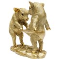 Deco figurine Pig Party, gold color, H20x21x11cm