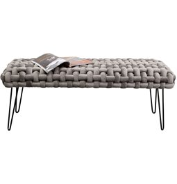 Bench Weave, grey, H45x128x50cm