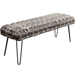 Bench Weave, grey, H45x128x50cm