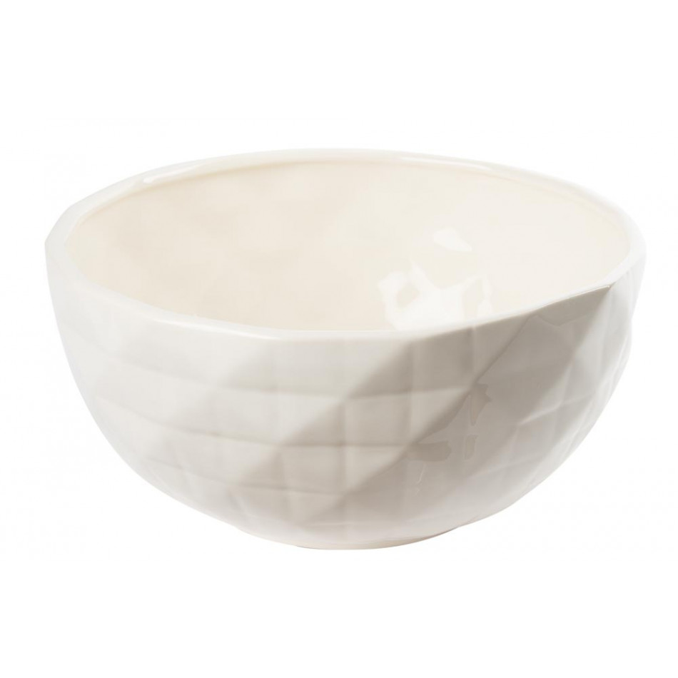 Decorative bowl Elegance with lines, cream/ shiny, D24.5cm