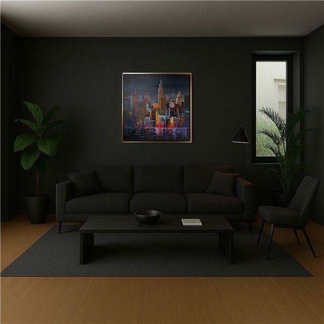 Canva New York abstract, 100x100cm