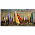 Wall decor Colorful sails, metal, 140x70cm