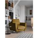 Armchair Elsilva Loco 45, velvet, yellow, H82x95x93cm