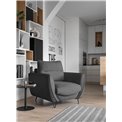 Armchair Elsilva Nube 6, velvet, dark grey, H82x95x93cm