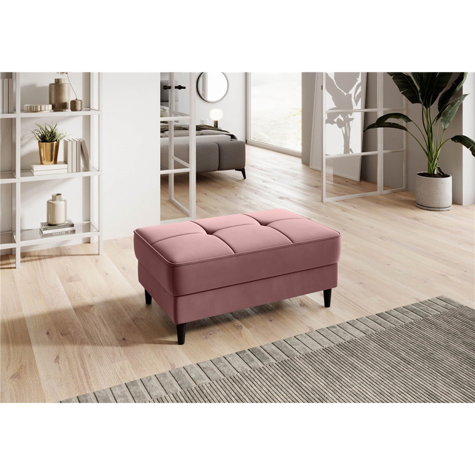 Пуф с ящиком для хранения Elbellis, Velvetmat 24, бархат, лосось, H42x62x97см