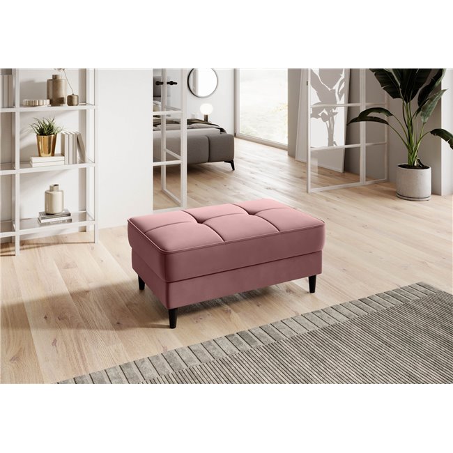 Пуф с ящиком для хранения Elbellis, Velvetmat 24, бархат, лосось, H42x62x97см