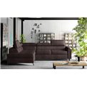 Corner sofa Elkairos L Mat Velvet 29, brown, H95x200x265cm