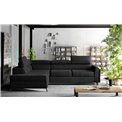 Corner sofa Elkairos L Mat Velvet 99, black, H95x200x265cm