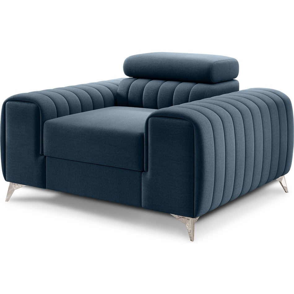 Armchair Elaurence Monolith 76, velvet, dark blue, H105x97x125cm