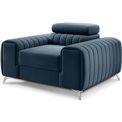 Armchair Elaurence Monolith 76, velvet, dark blue, H105x97x125cm