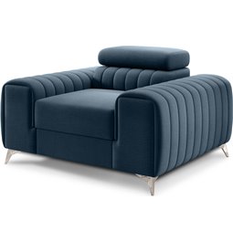 Armchair Elaurence Monolith 76, velvet, dark blue, H105x97x125cm