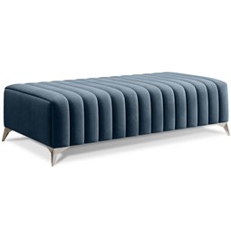 Bench Elaurence Monolith 76, velvet, blue, H36xx132cm