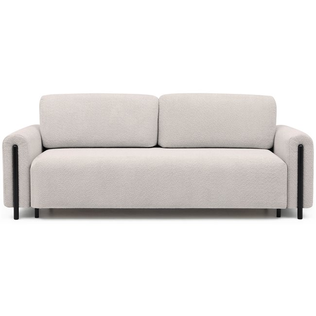 Sofa bed Elcadova Black, sleeping function, Royal 18, bouclé, beige, H97x97x244cm