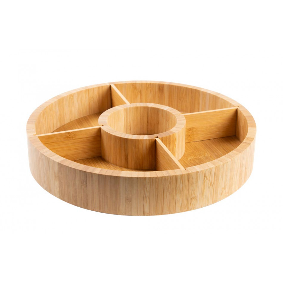 Bamboo plate, turnable, D30x6.2cm