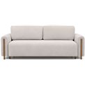 Sofa bed Elcadova Oak, sleeping function, Royal 18, bouclé, beige, H97x97x244cm