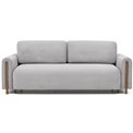 Sofa bed Elcadova Oak, sleeping function, Jarell 03, wavy velvet, grey, H97x97x244cm